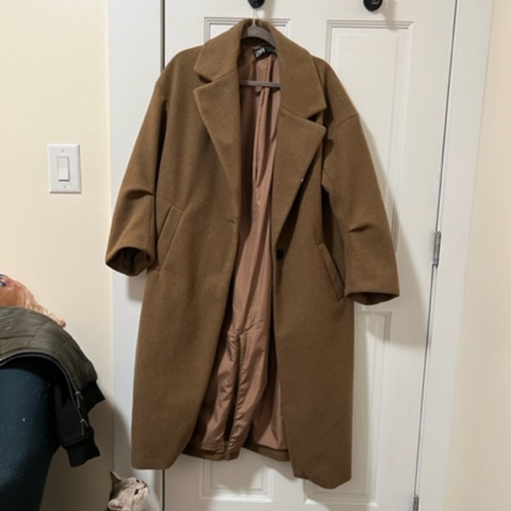 Long Brown Trench Coat from Zara